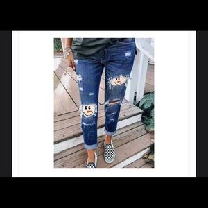 Ladies XL Sheshow jeans with peek a boo snowman